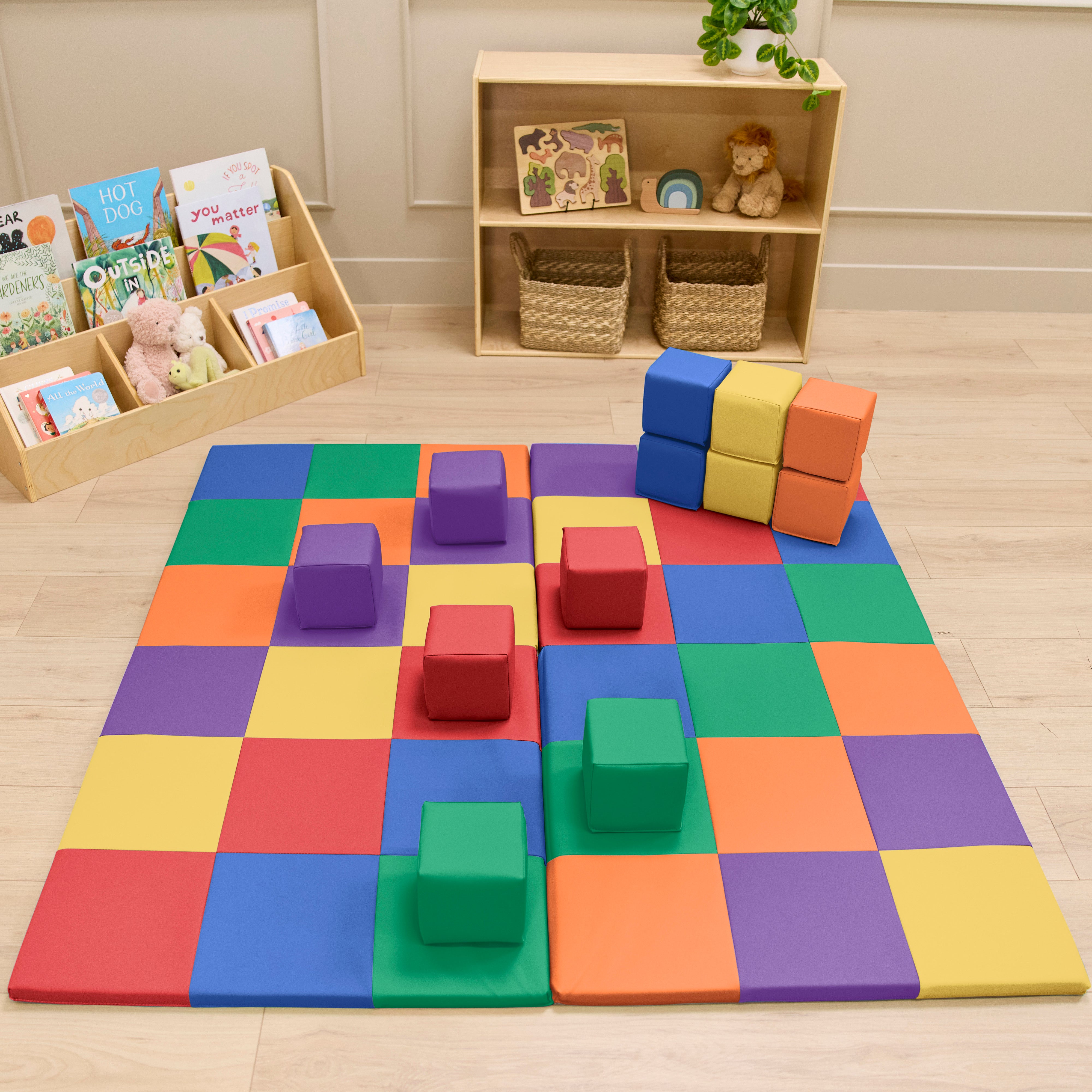 Mosaic Toddler Activity Play Mat and Blocks, 13-Piece