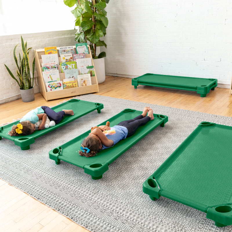 ECR4Kids Stackable Kiddie Cot, Children’s Naptime Cot, Ready-to-Assemble, 6-Pack