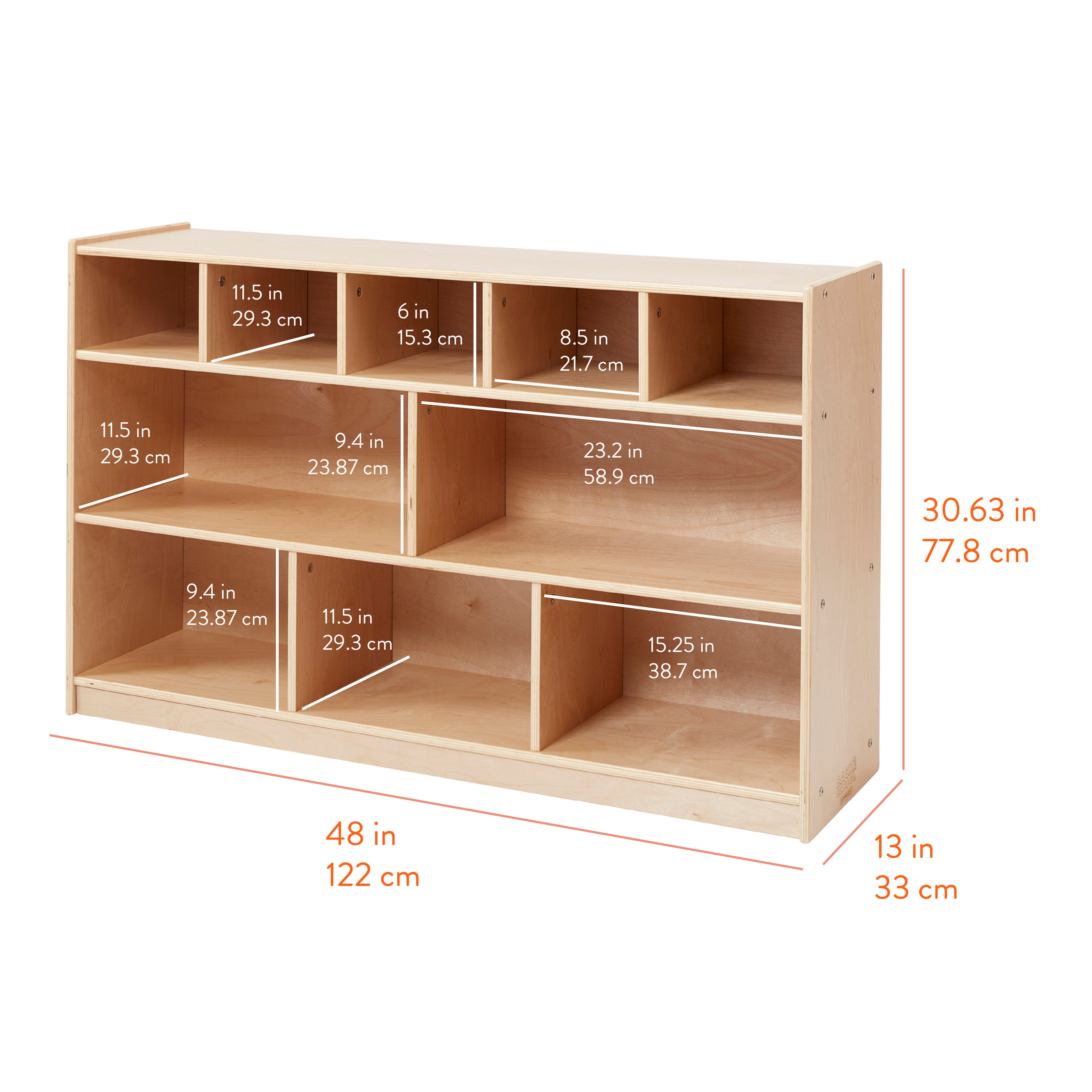 10-Compartment Mobile Cubby Storage Cabinet