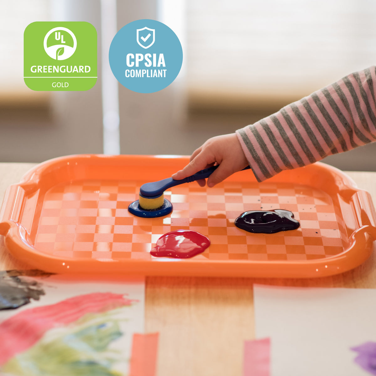 Colorful Plastic Art Trays, 72-Piece
