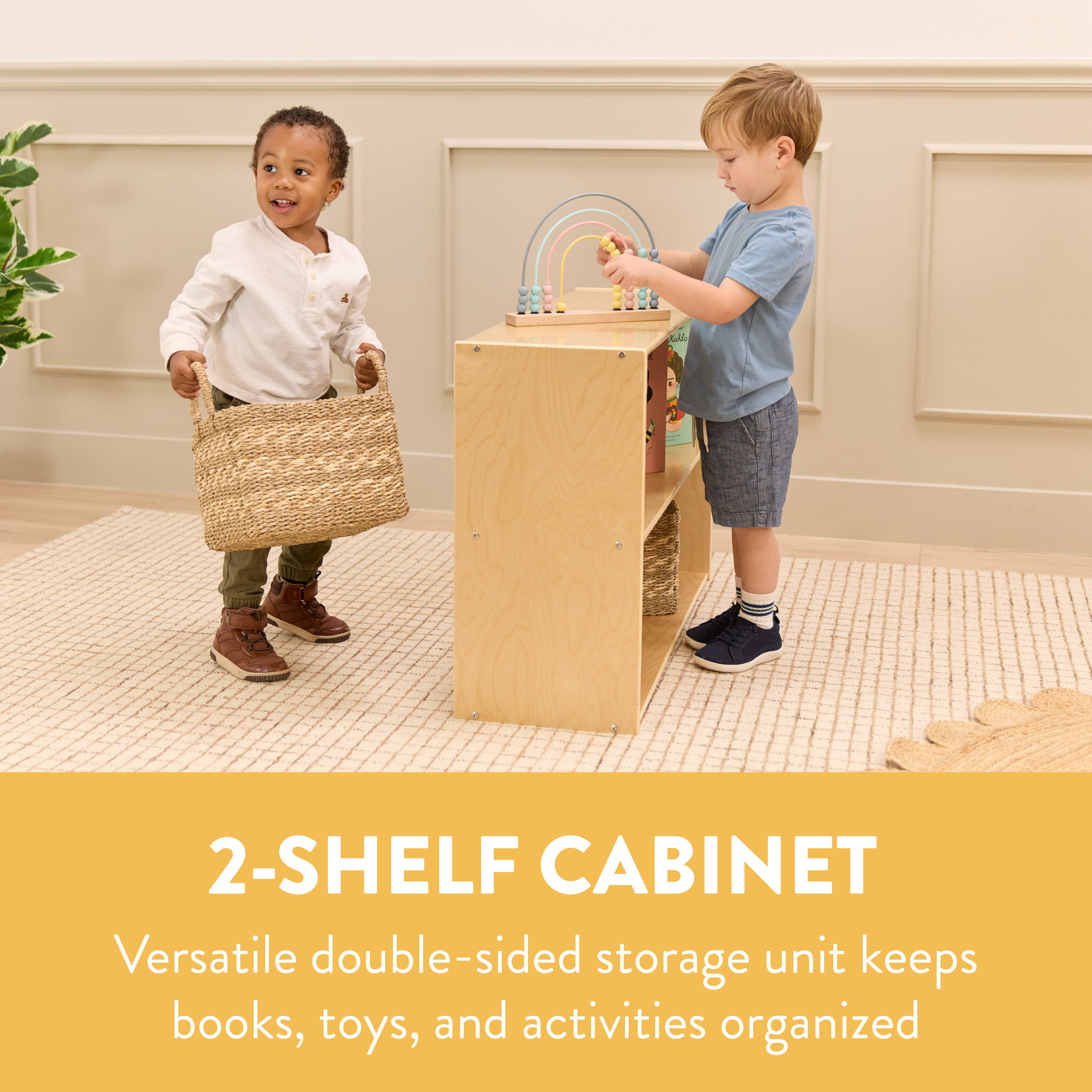 Sleekline 2-Shelf Double-Sided Storage Cabinet, 24in H