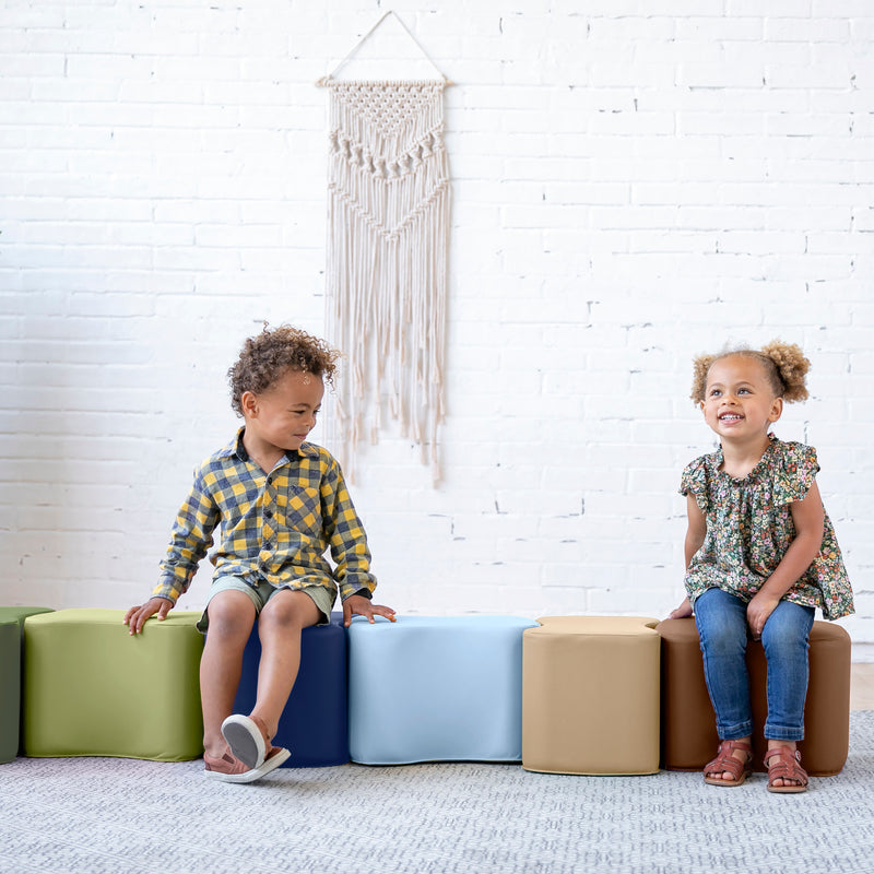 Toddler Modular Stool Set, Butterfly Shaped Foam Seats, 10in Seat Height, 6-Piece
