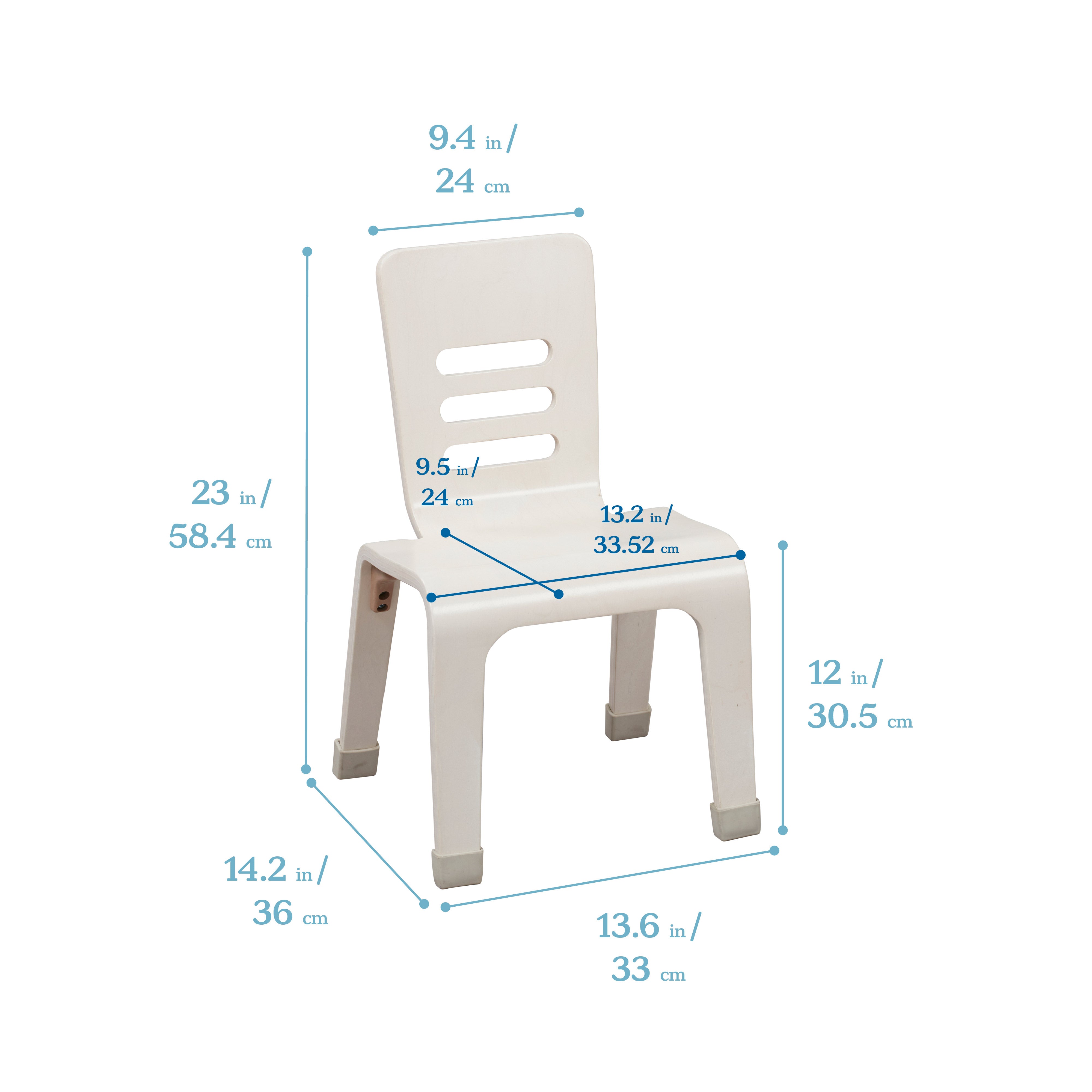 Bentwood Chair, 12in Seat Height, Stackable Seats, 2-Pack
