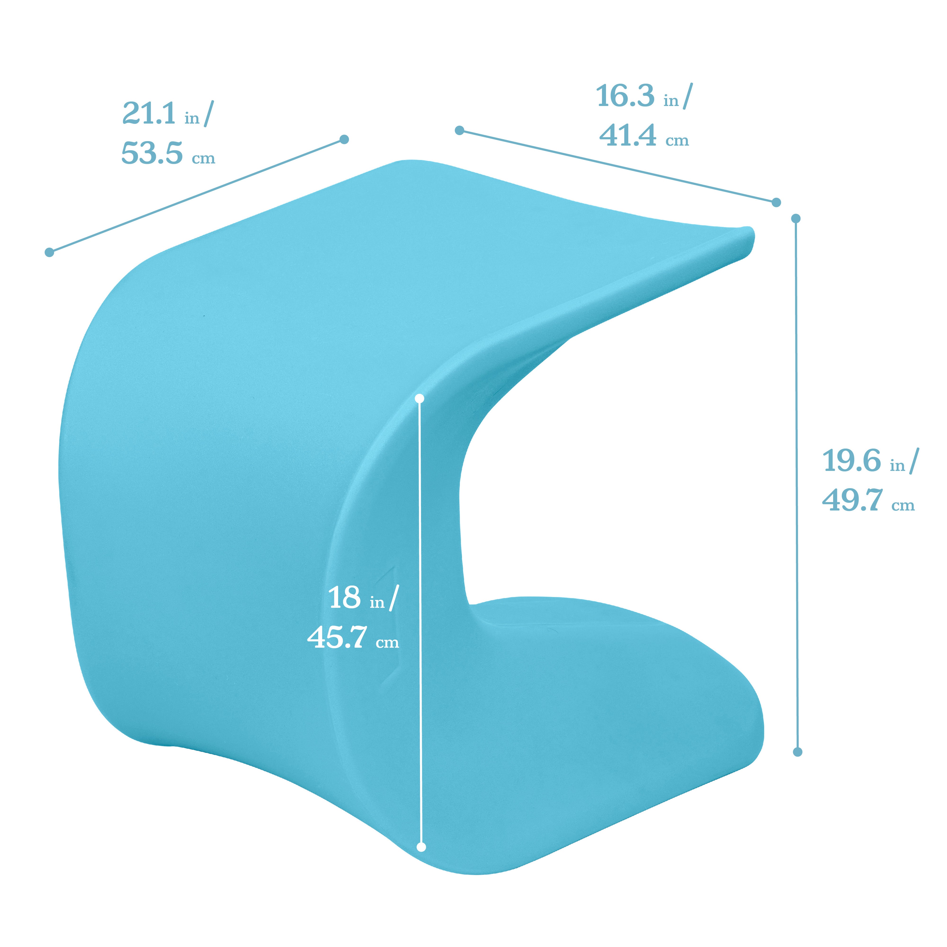 Wave Seat, 18in - 19.6in Seat Height, 2-Pack
