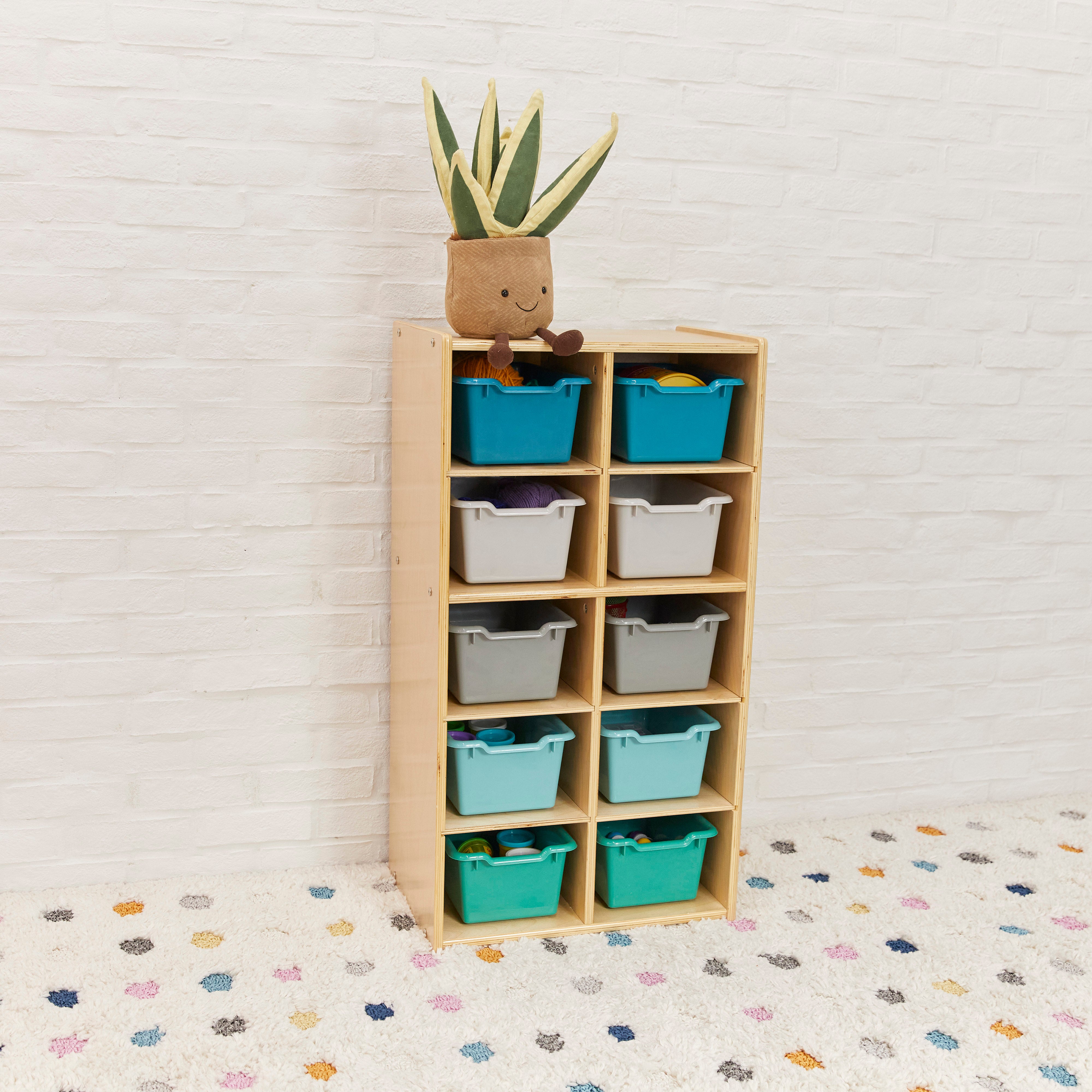 Streamline 10 Cubby Tray Cabinet and 10 Scoop Front Bins, 5x2