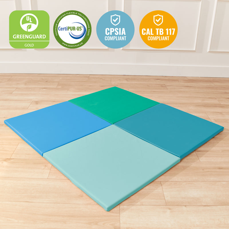 Play Patch Activity Mat Squares, Modular Playmat, 4-Pack