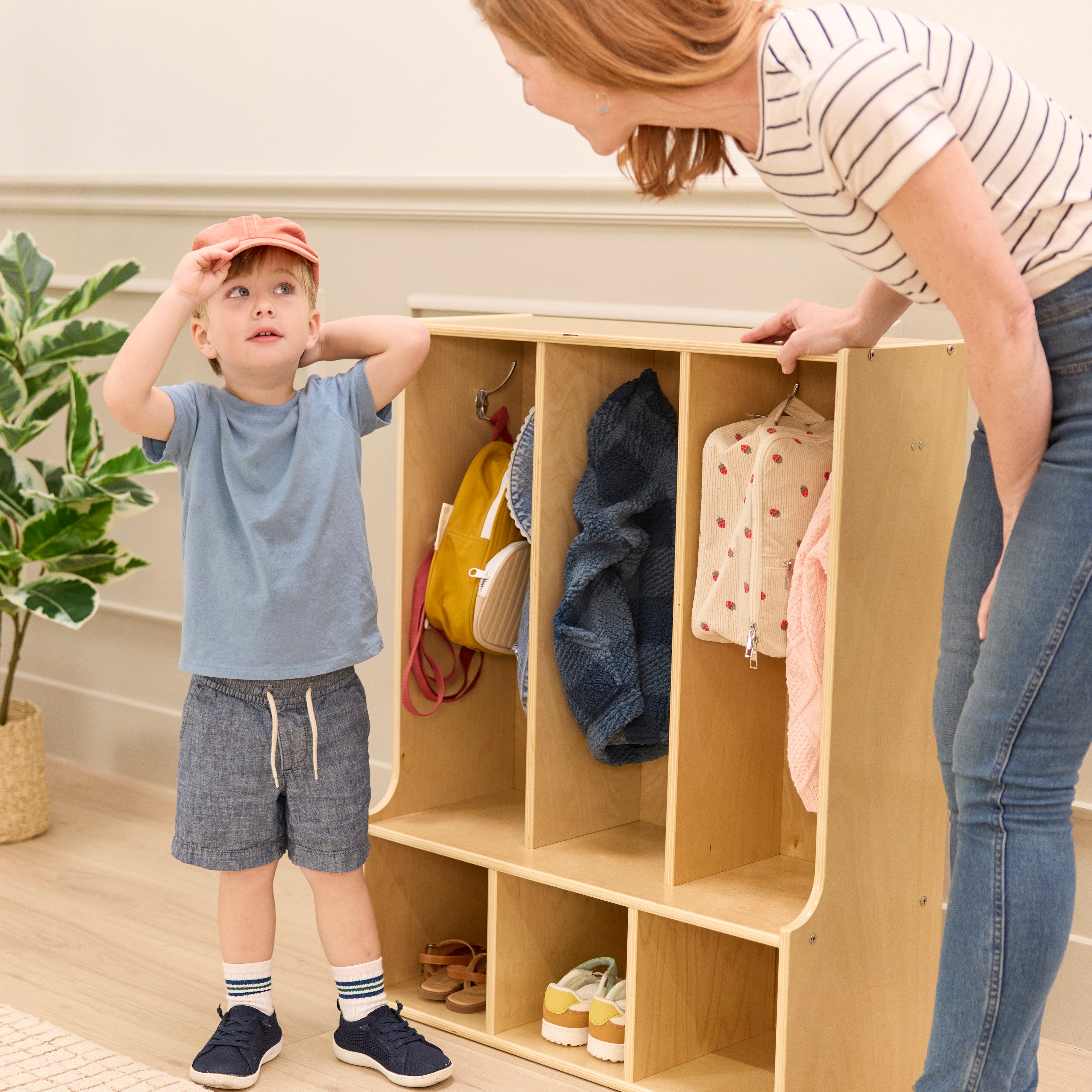 Sleekline 3-Section Toddler Coat Locker with Bench