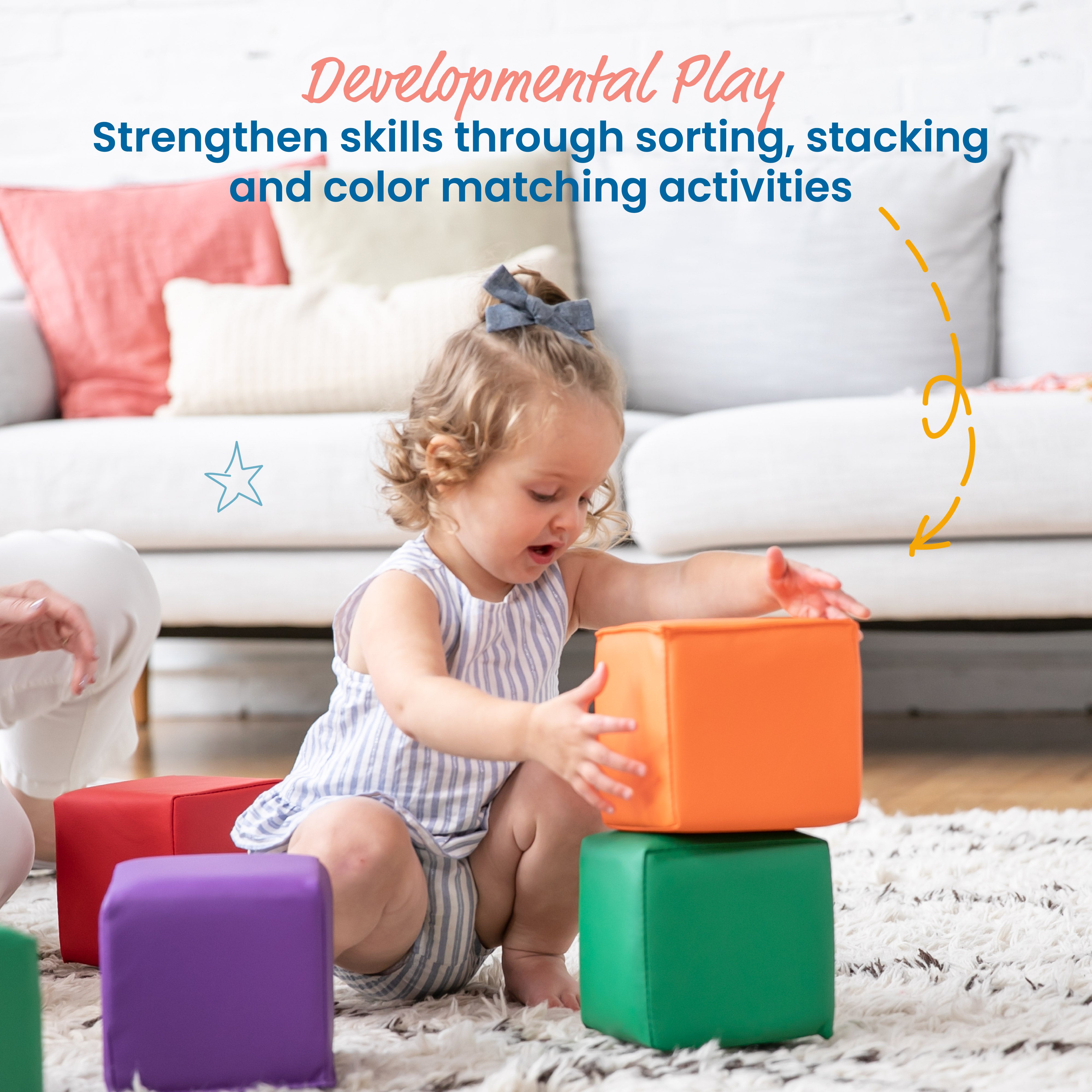 Quad Fold-N-Go Activity Mat and Patchwork Toddler Blocks, 13-Piece