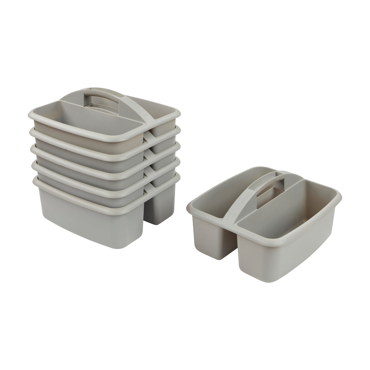 2-Compartment Large Plastic Caddy, 6-Pack