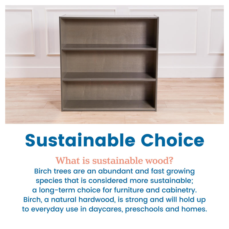 Streamline 2-Shelf Storage Cabinet with Back, 36in High