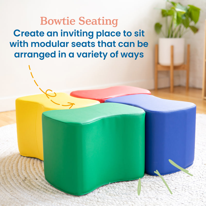 Toddler Modular Stool Set, Butterfly Shaped Foam Seats, 10in Seat Height, 6-Piece