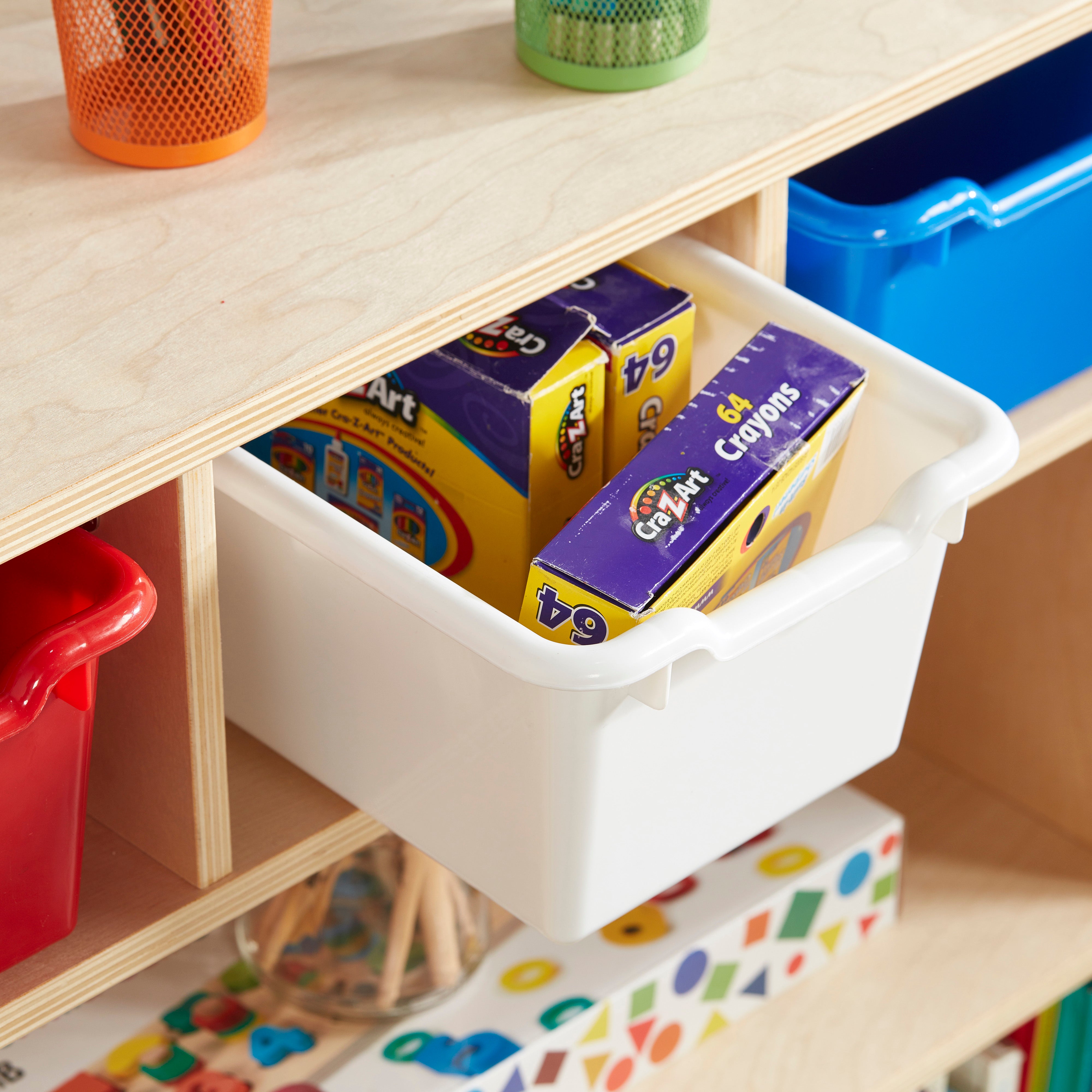 Scoop Front Plastic Storage Bins, 15-Piece