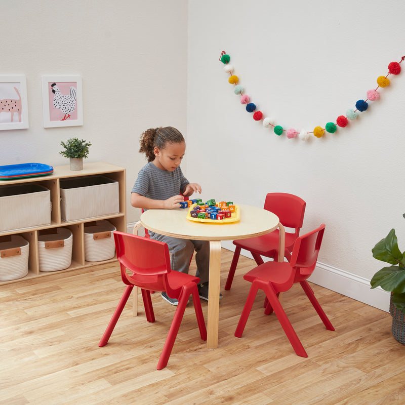 Plastic Classroom Stack Chairs, Indoor/Outdoor Seats for Kids, 12in Seat Height