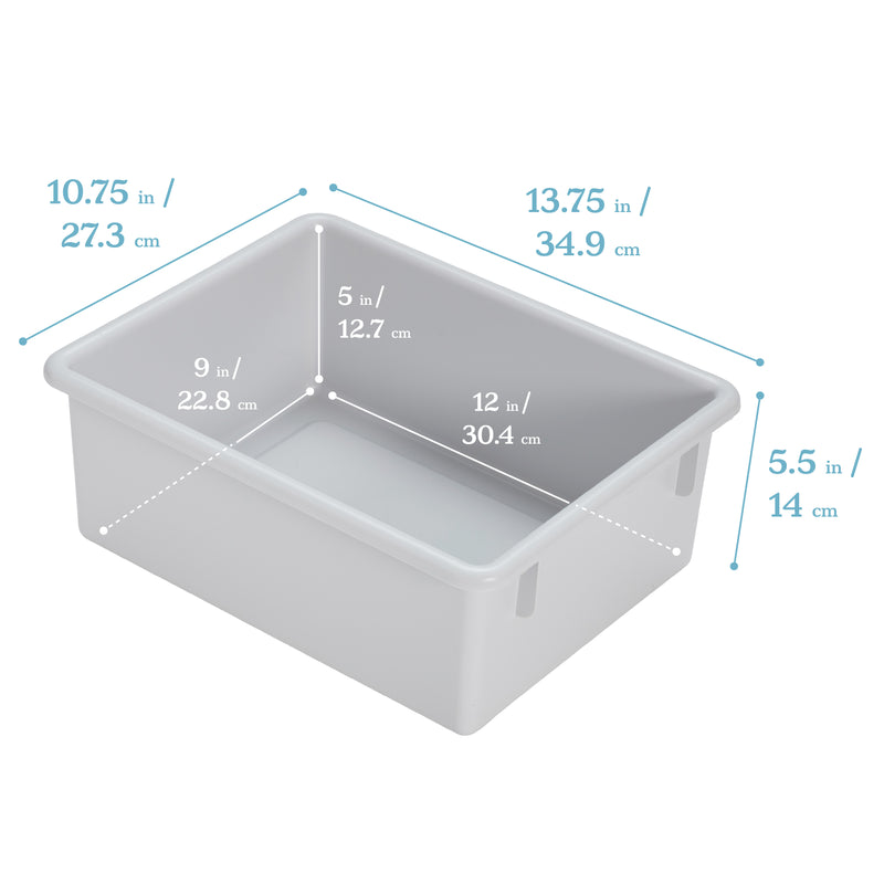 Letter Size Deep Tray with Lid, Flat Storage Bin, 10-Pack