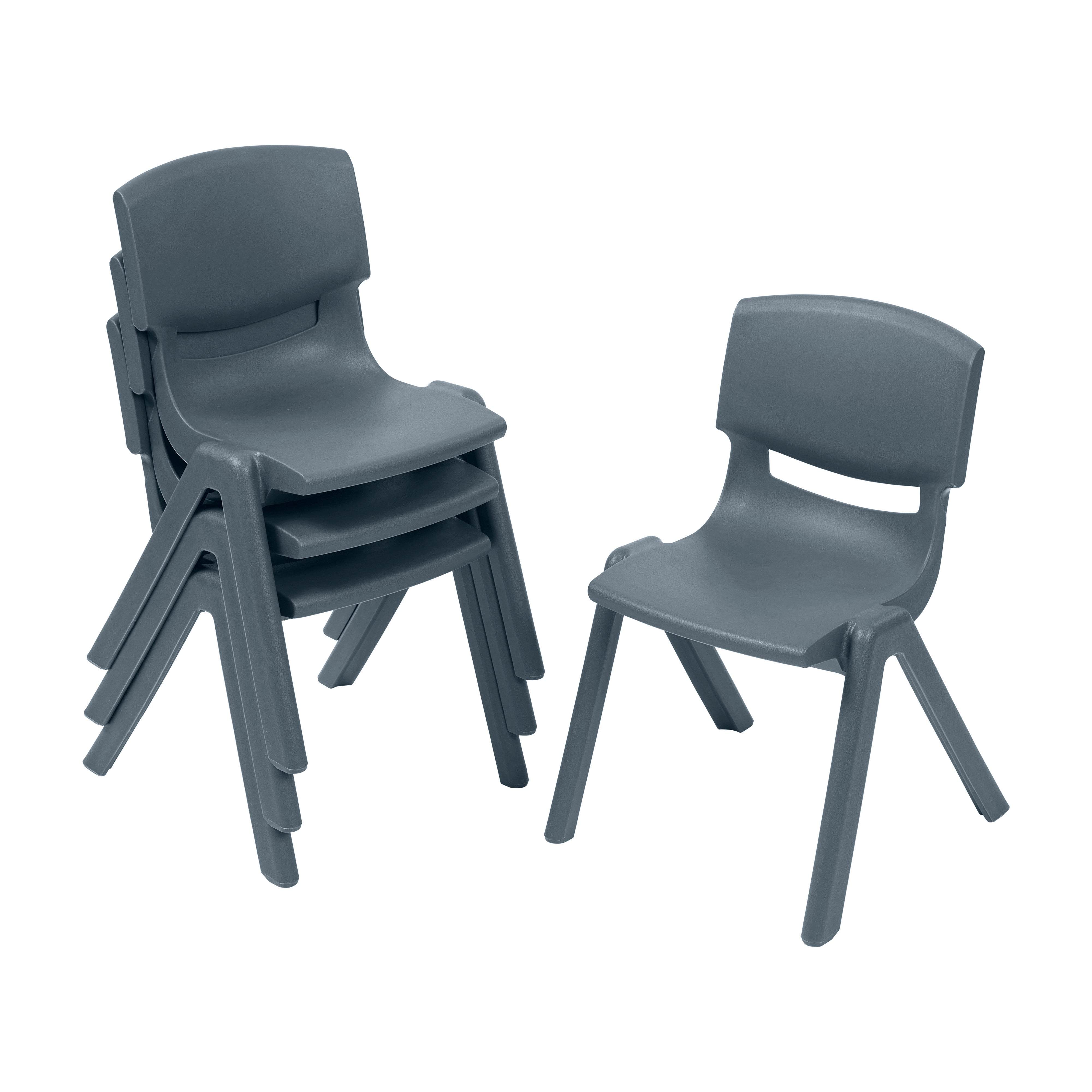 12in Plastic School Stack Chair, 4-Pack