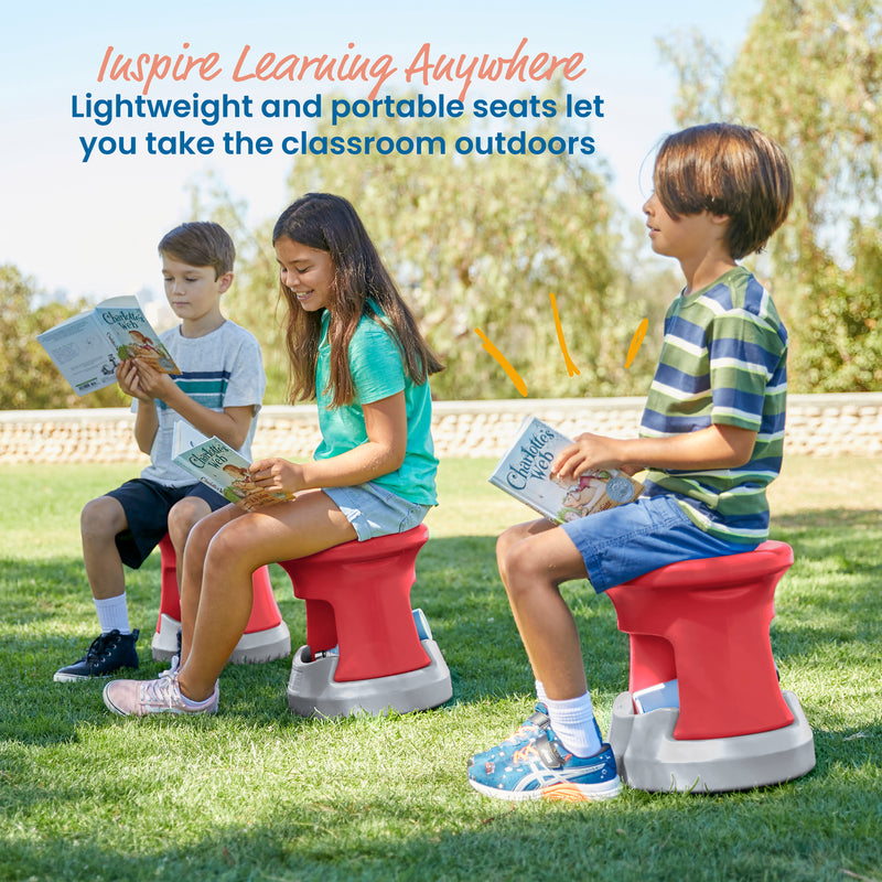 Storage Wobble Stool, Active Learning Chair, Flexible Seating, 15in Seat Height