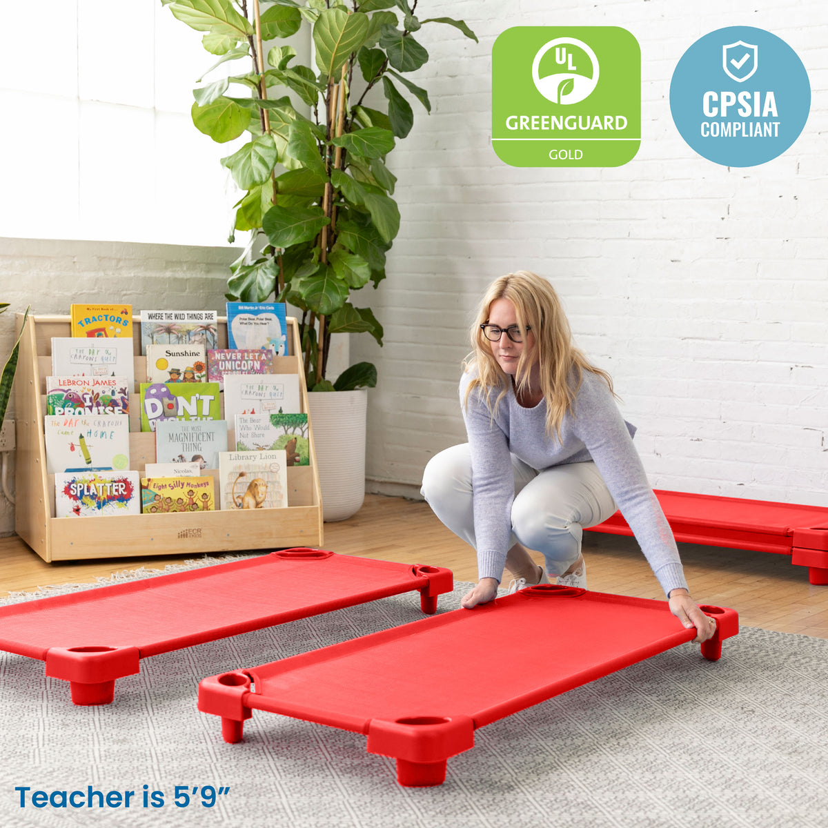 Nap Stackables Stackable Kiddie Cots ECR4Kids Stackable Kiddie Cot 6-Pack - Standard ...