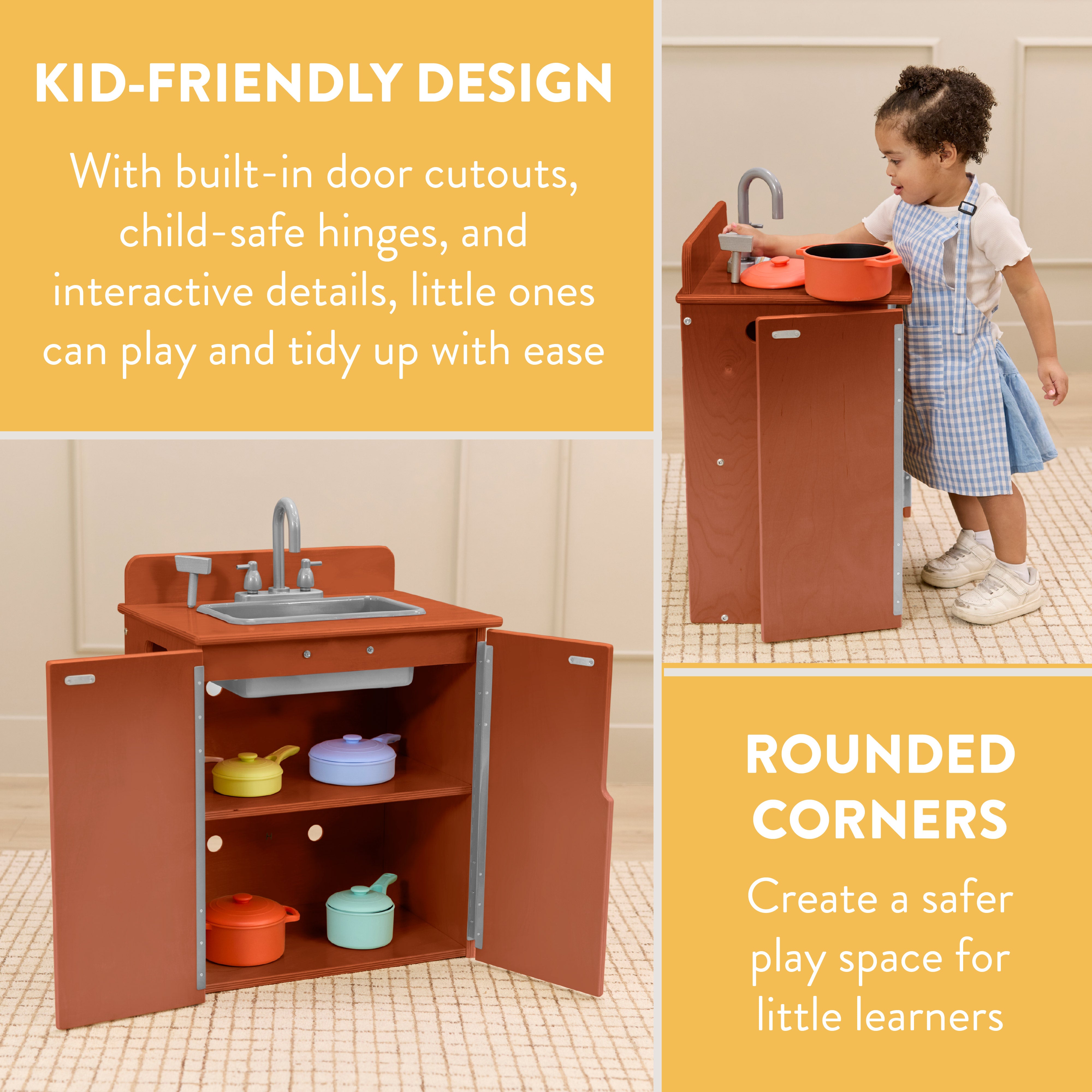 Chef's Station Kids Pretend Play Kitchen Sink
