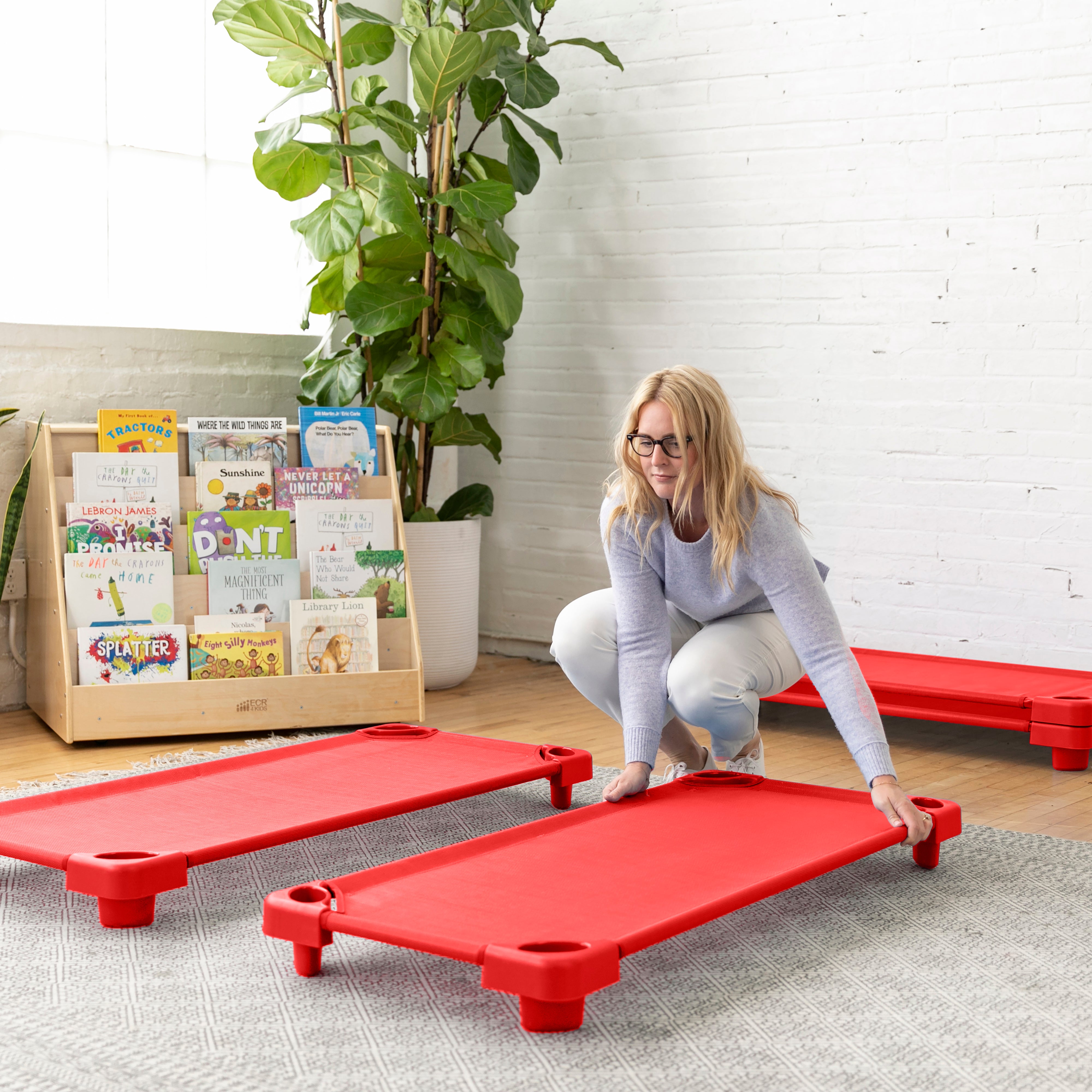 Stackable Kiddie Cots with Trolley, RTA, Standard, 6-Pack