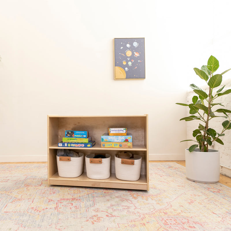 2-Shelf Mobile Storage Cabinet with Back