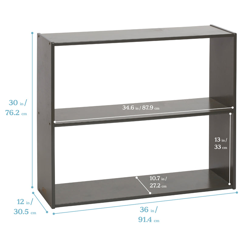 Streamline 2-Shelf Storage Cabinet, 30in, Double-Sided Display
