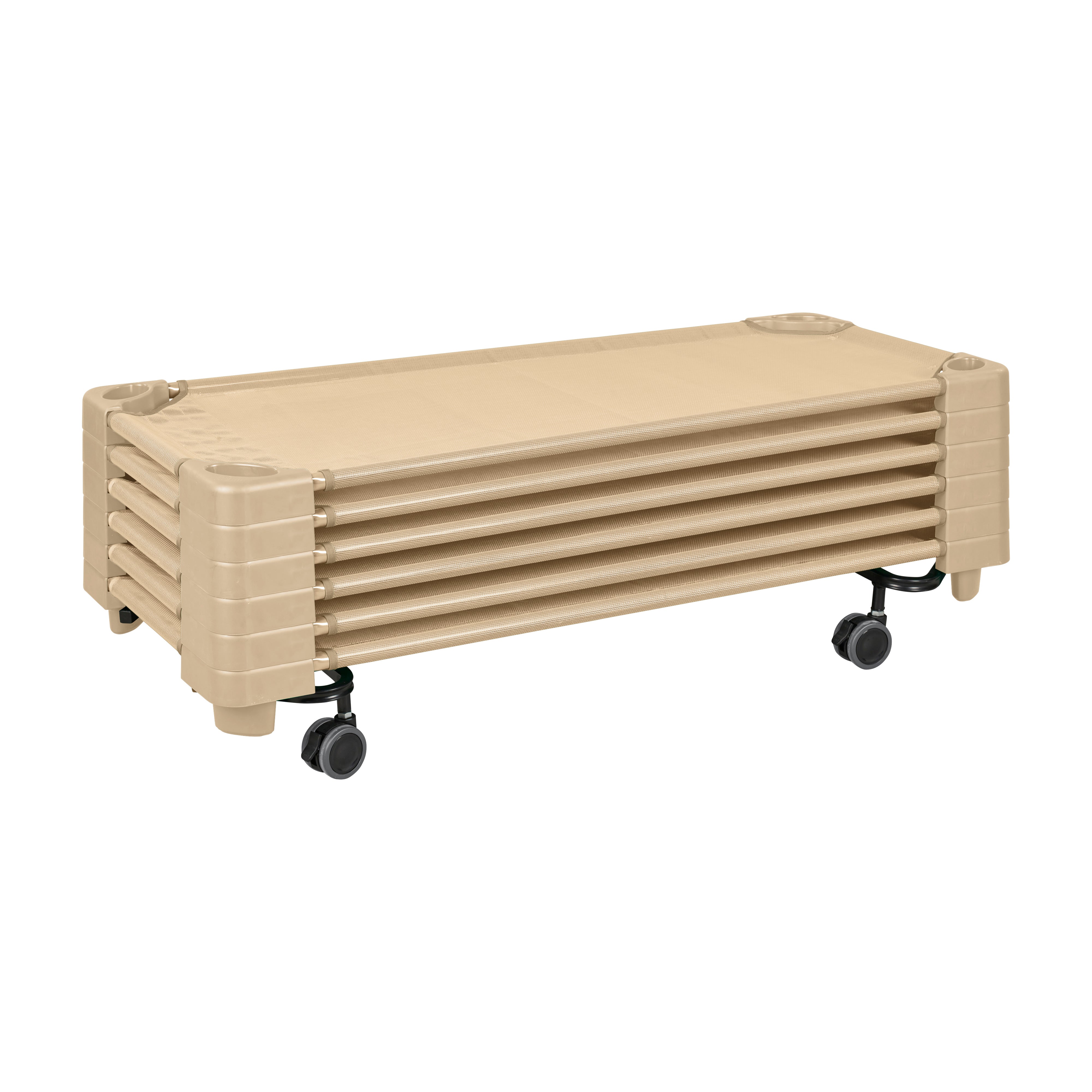 Stackable Kiddie Cots with Trolley, RTA, Standard, 6-Pack
