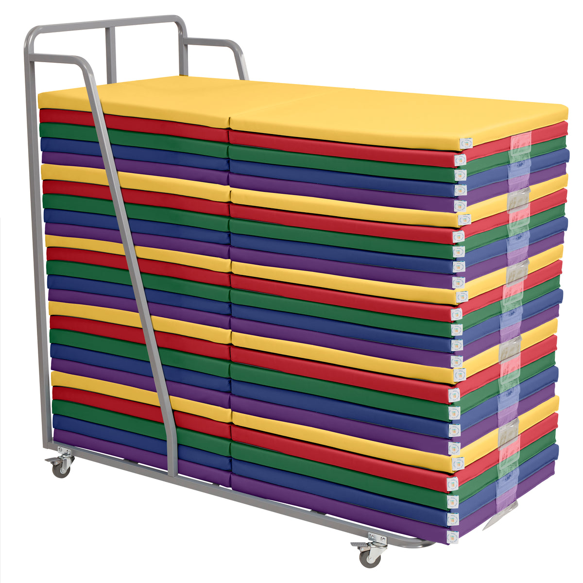 Rest Mat Cart with 25  Folding Rainbow Rest Mats