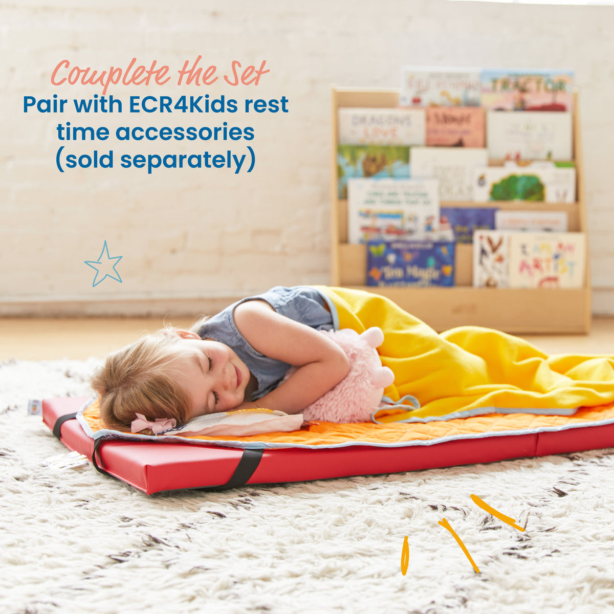 Rest Mat Cart with 25  Folding Rainbow Rest Mats