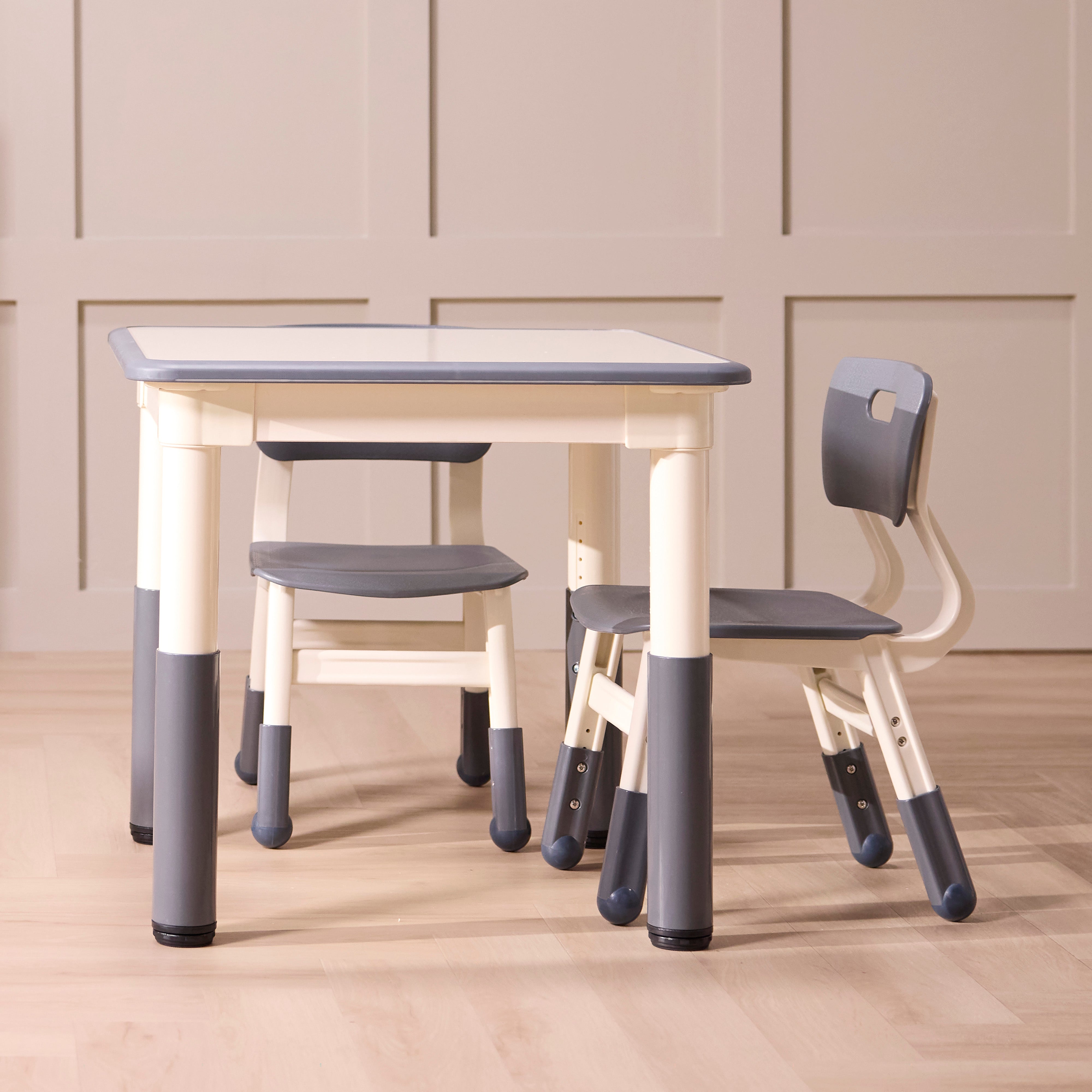 Dry-Erase Adjustable Height Table and Chairs Set, 3-Piece