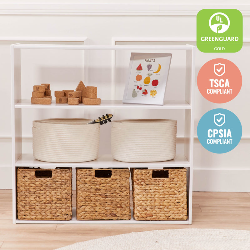 Streamline 3-Shelf Storage Cabinet, 36in High, Double-Sided
