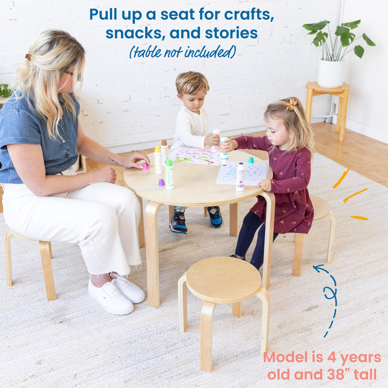 Bentwood Stackable Stools, Classroom Furniture, 6-Piece