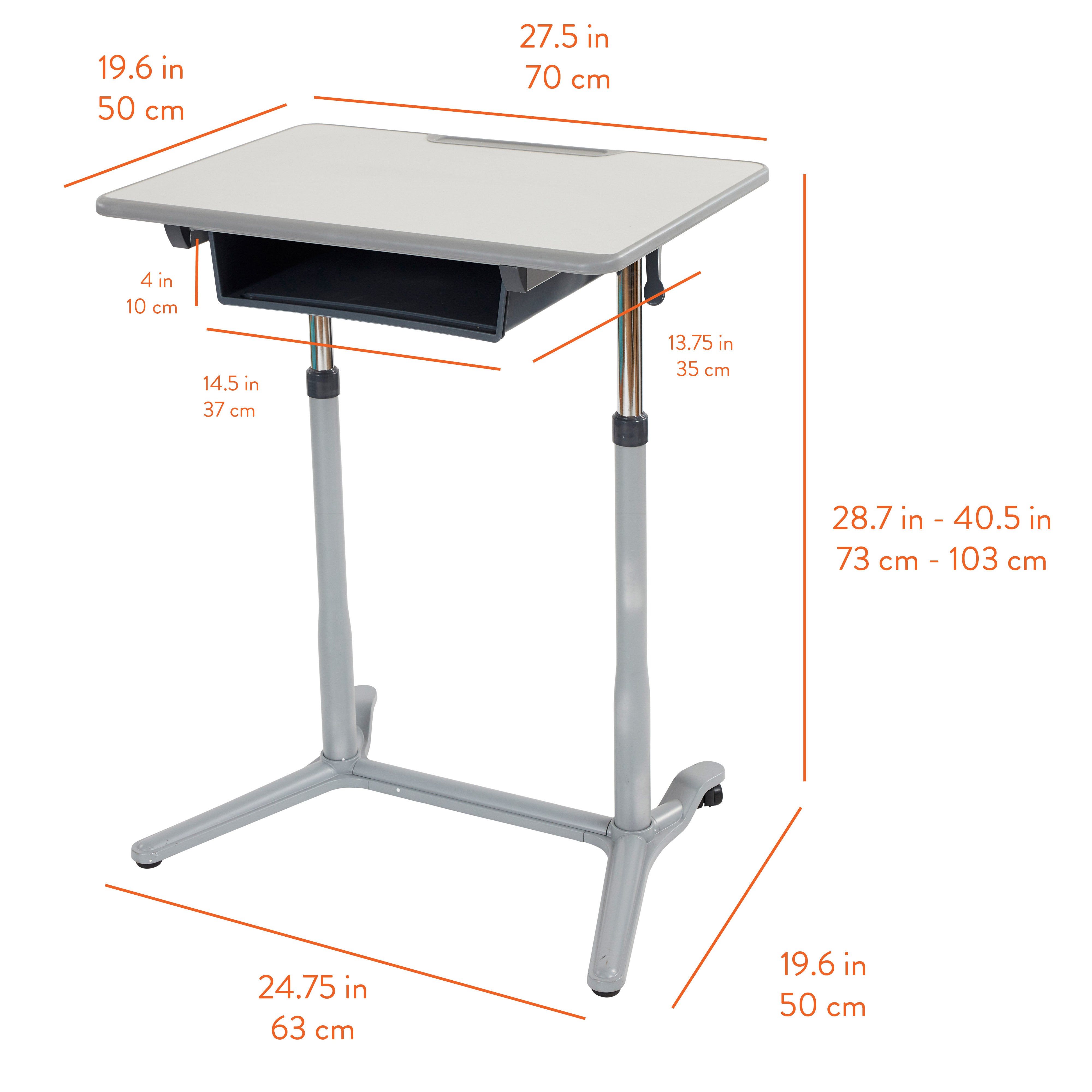 Mobile Adjustable Student Standing Desk
