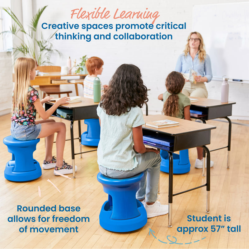 Storage Wobble Stool, Active Learning Chair, Flexible Seating, 15in Seat Height