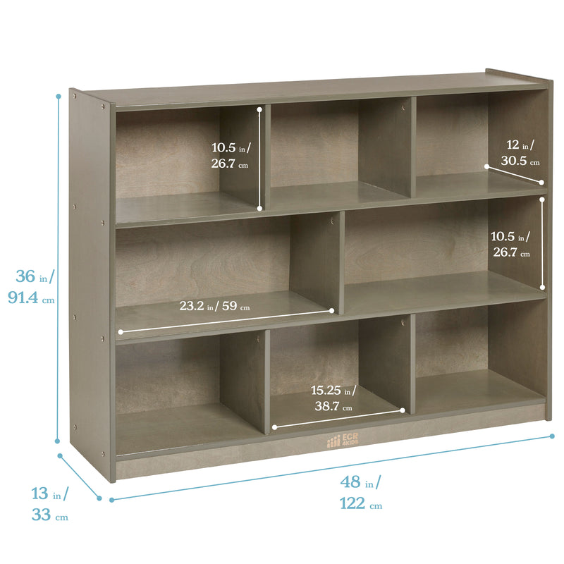 8-Compartment Mobile Storage Cabinet, 36in High