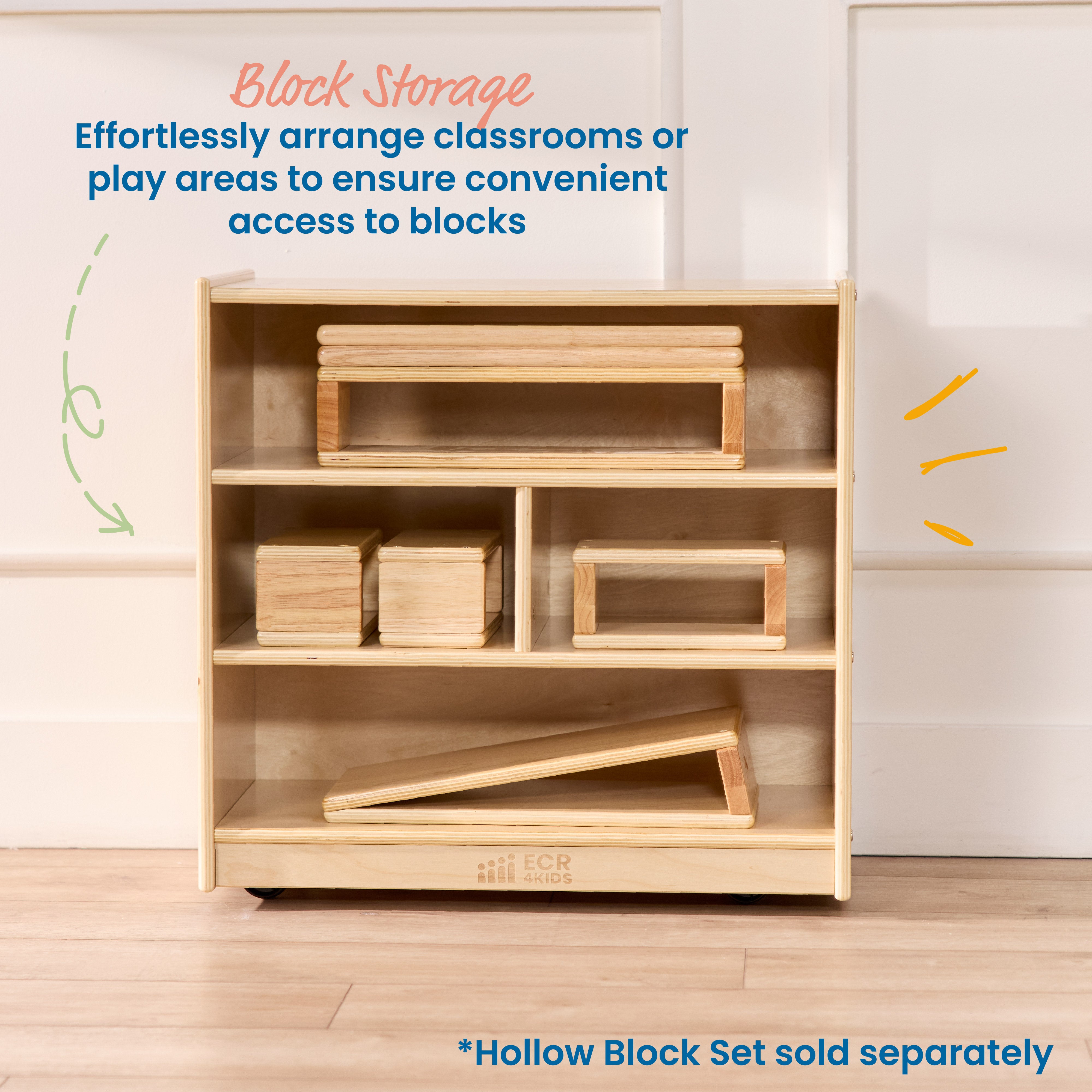 Mobile Block Storage Cart, Small