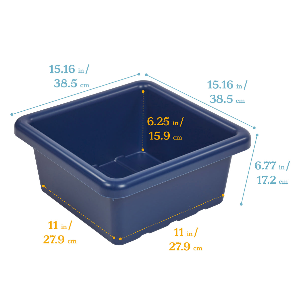 Stackable Square Bins with Non-Snap Lids, 2-Pack