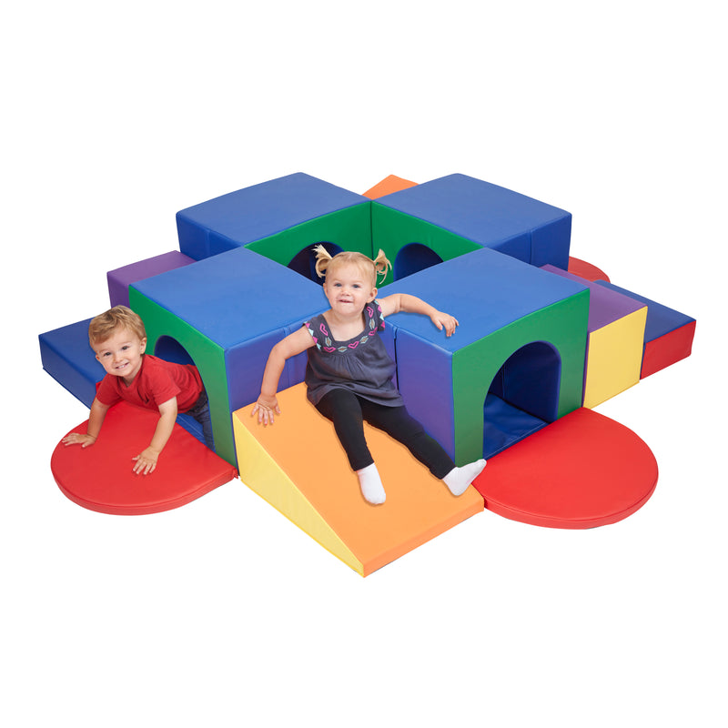 Four Tunnel Maze Climber, Toddler Playset, 15-Piece