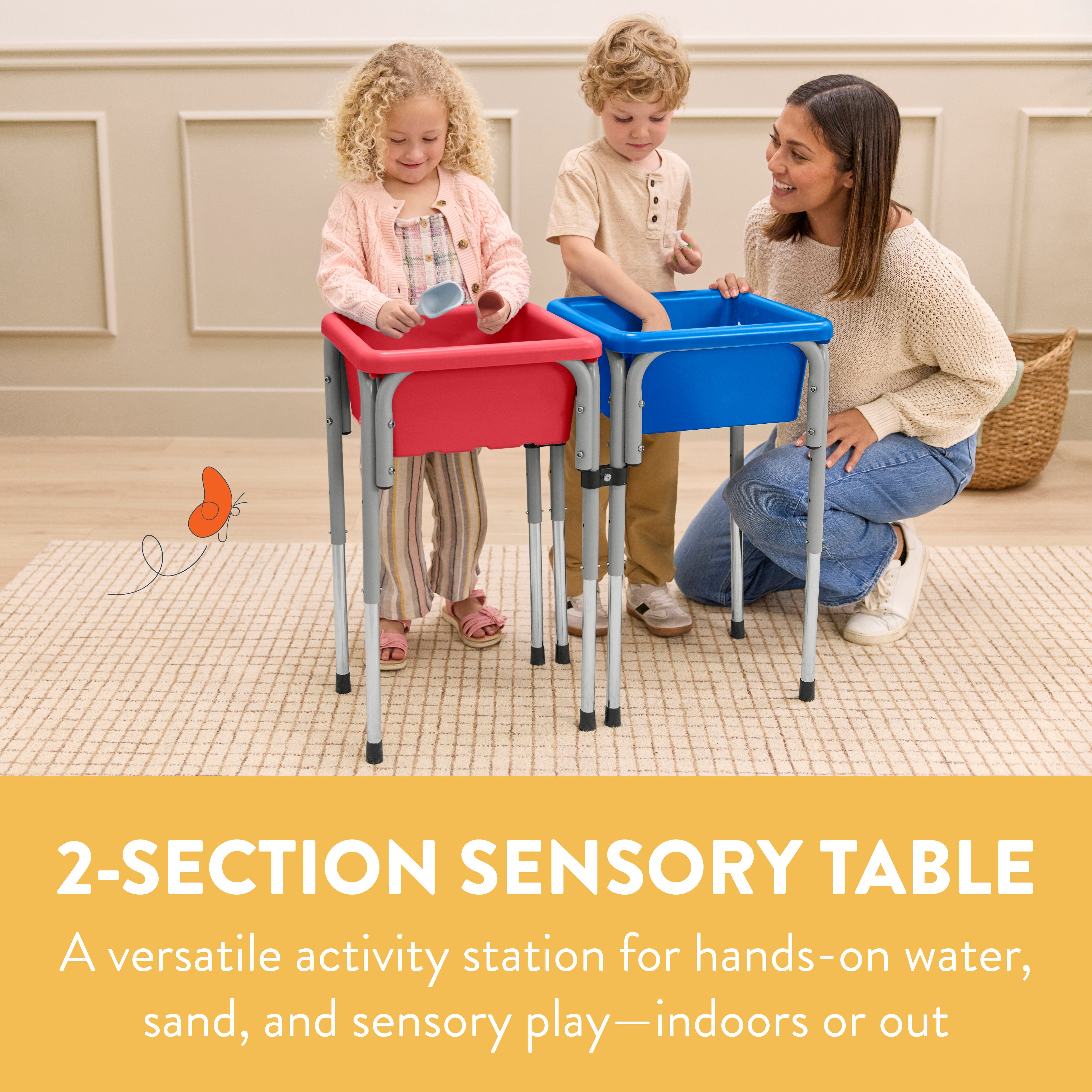 Adjustable Double Sensory Table with Lids