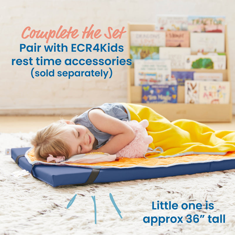 Rainbow Rest Nap Mats, Clear Name Tag Holder, 2in Thick - 5-Pack