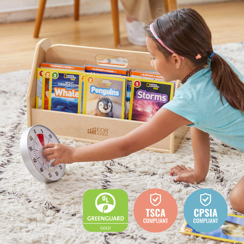 Double-Sided Book Caddy with Countdown Timer and Carry Handle