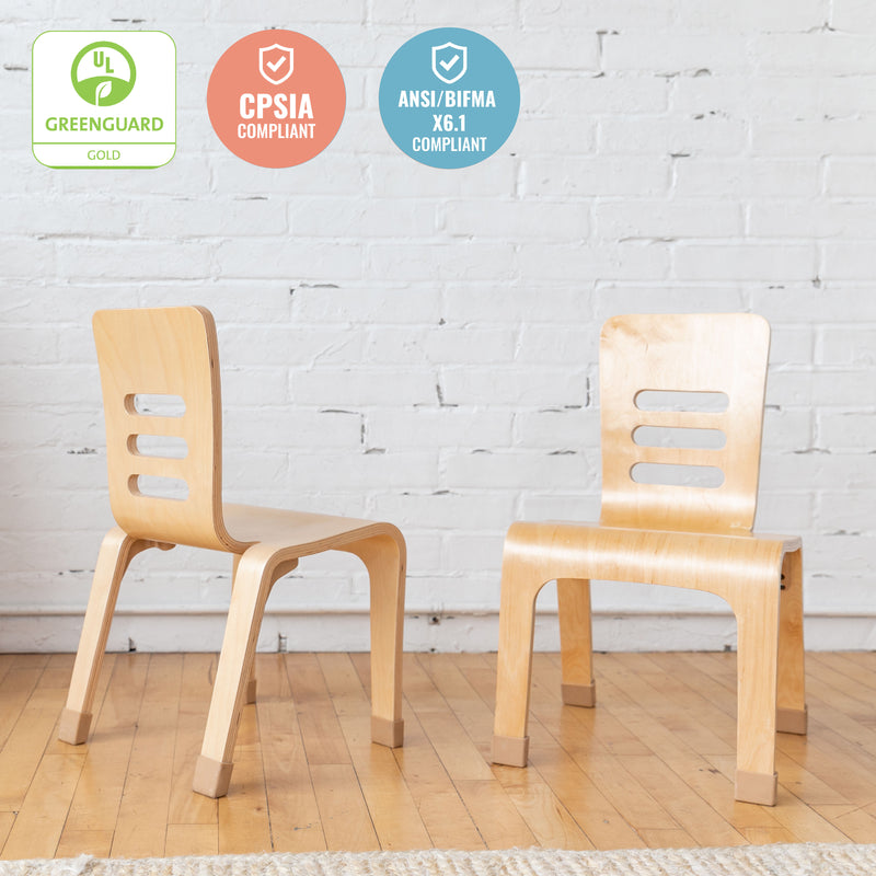 Bentwood Chair, 10in Seat Height, Stackable Seats, 2-Pack