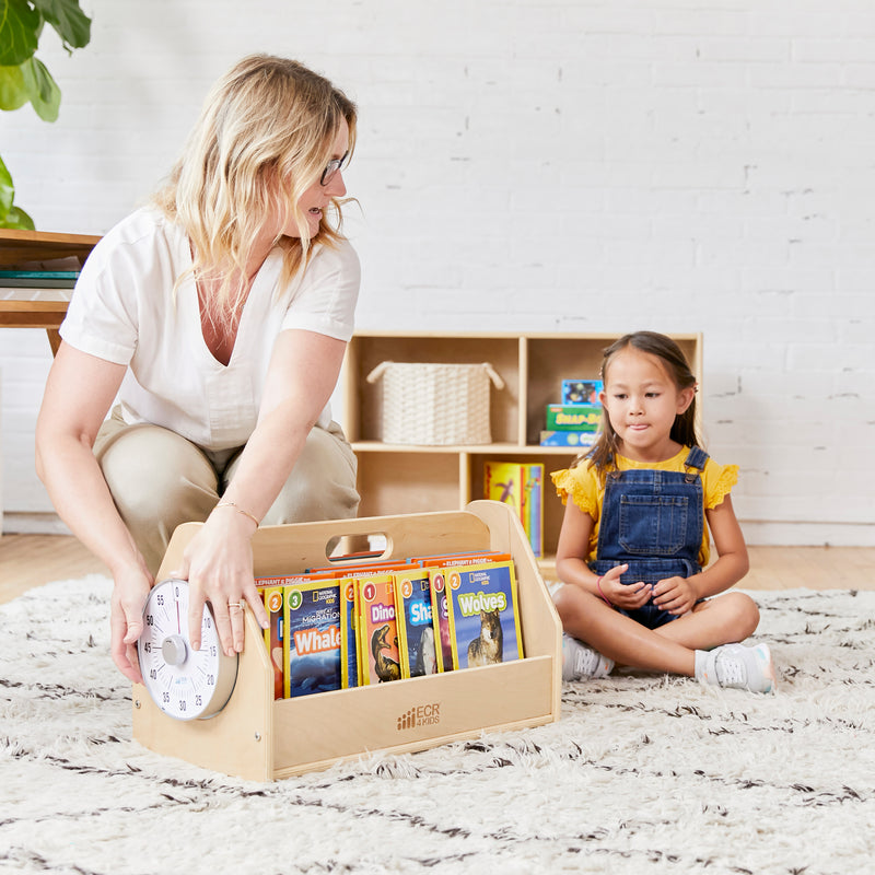 Double-Sided Book Caddy with Countdown Timer and Carry Handle