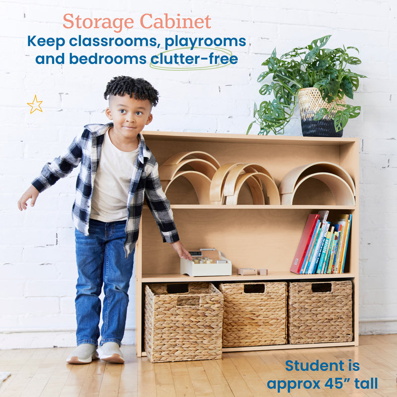 Streamline 3-Shelf Storage Cabinet with Back, 36in High