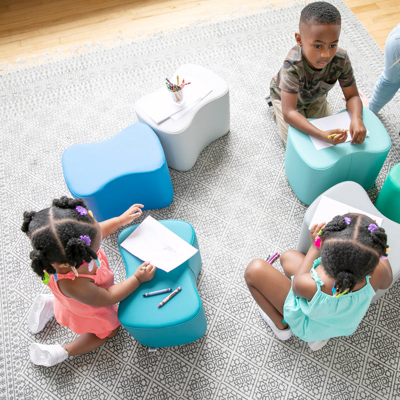 Toddler Modular Stool Set, Butterfly Shaped Foam Seats, 10in Seat Height, 6-Piece
