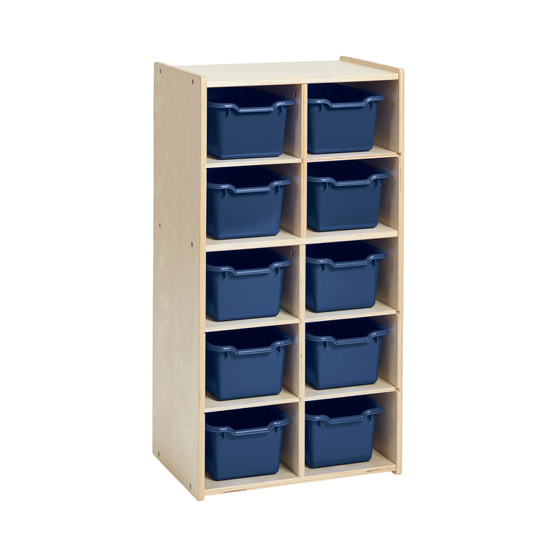 Streamline 10 Cubby Tray Storage Cabinet with 10 Scoop Front Storage Bins