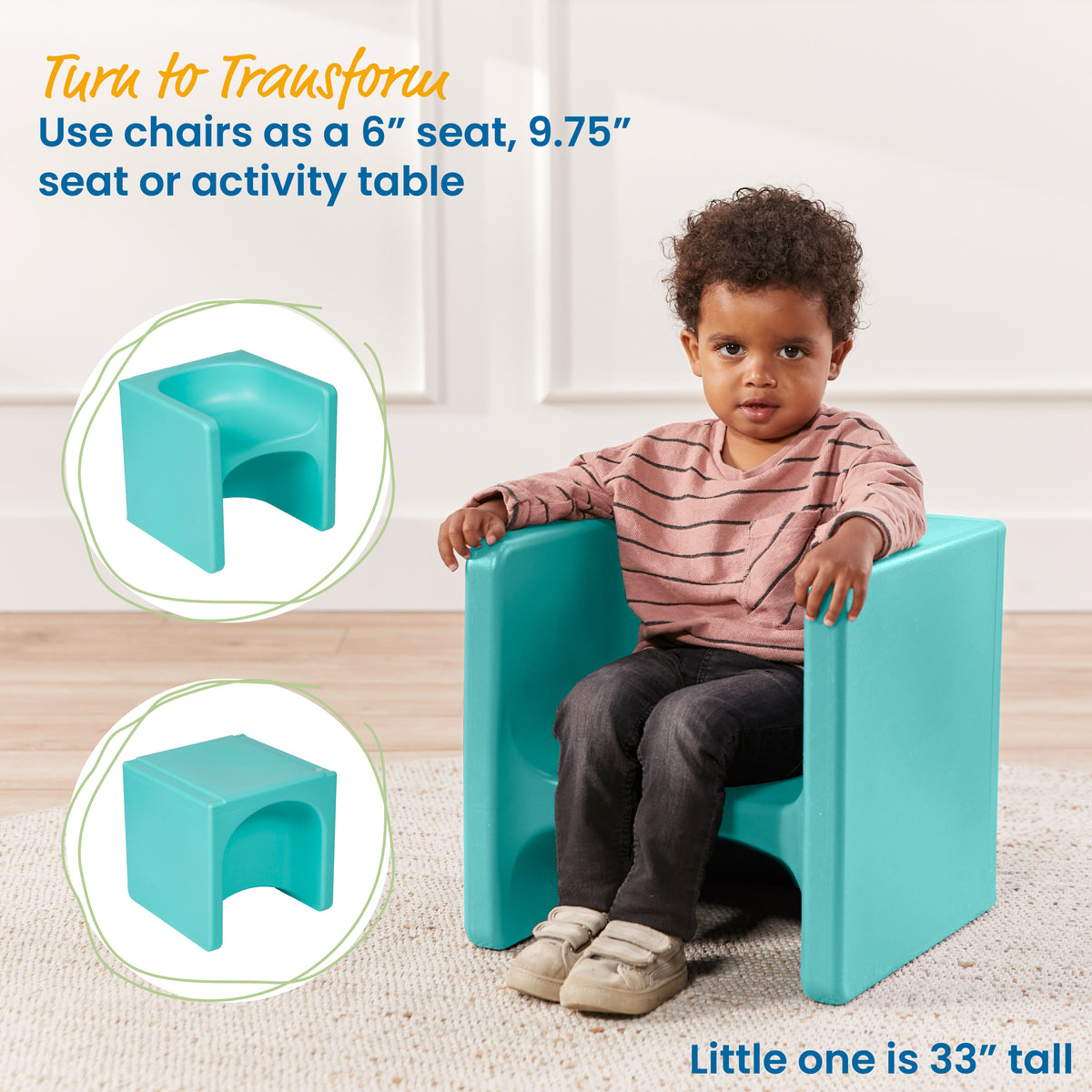 Tri-Me Cube Chair and Desk, 2-Piece