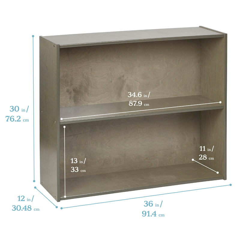 Streamline 2-Shelf Storage Cabinet with Back, 30in High