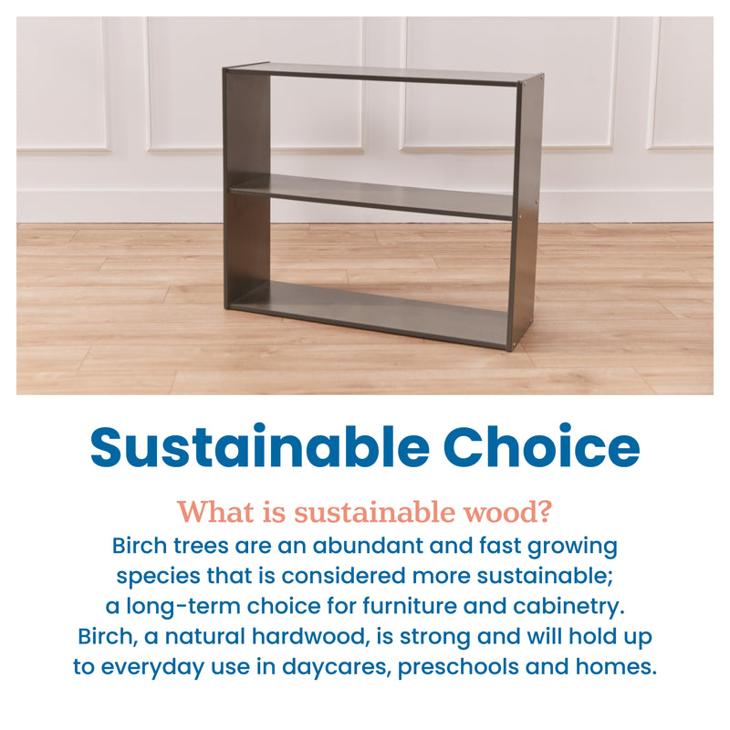 Streamline 2-Shelf Storage Cabinet, 30in High, Double-Sided