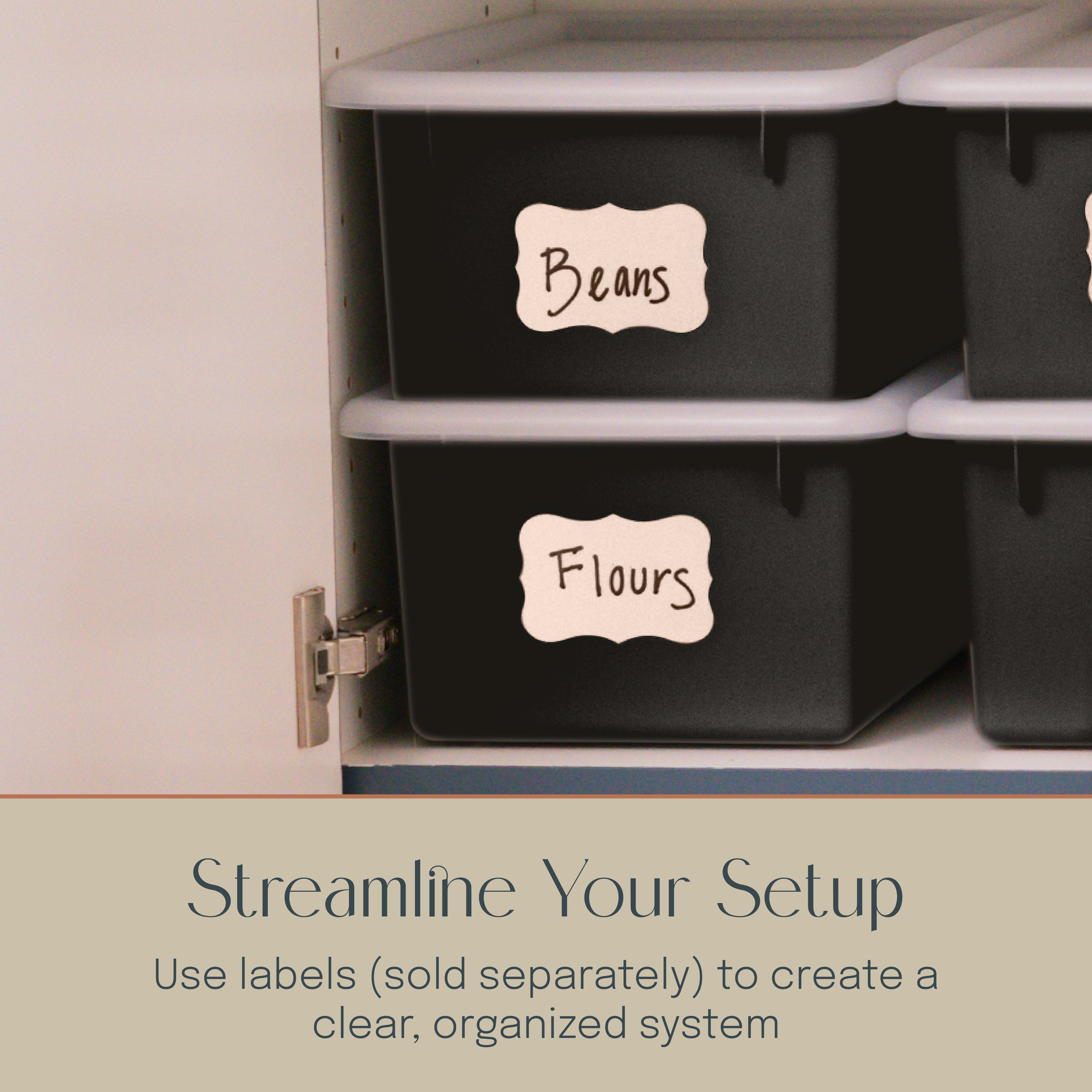 Cubby Storage Bins with Non-Snap Lids, 10-Piece