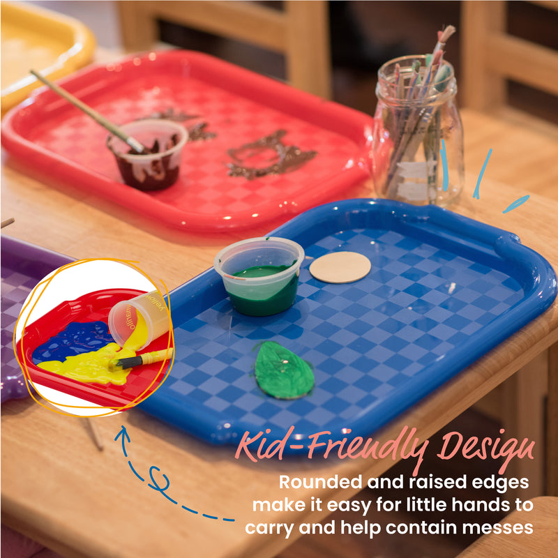 Colorful Plastic Art Trays for Kids, Multipurpose Craft Trays, 6-Piece